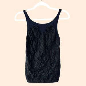 Giorgio Armani Stretch Floral Crinkle Tank Top